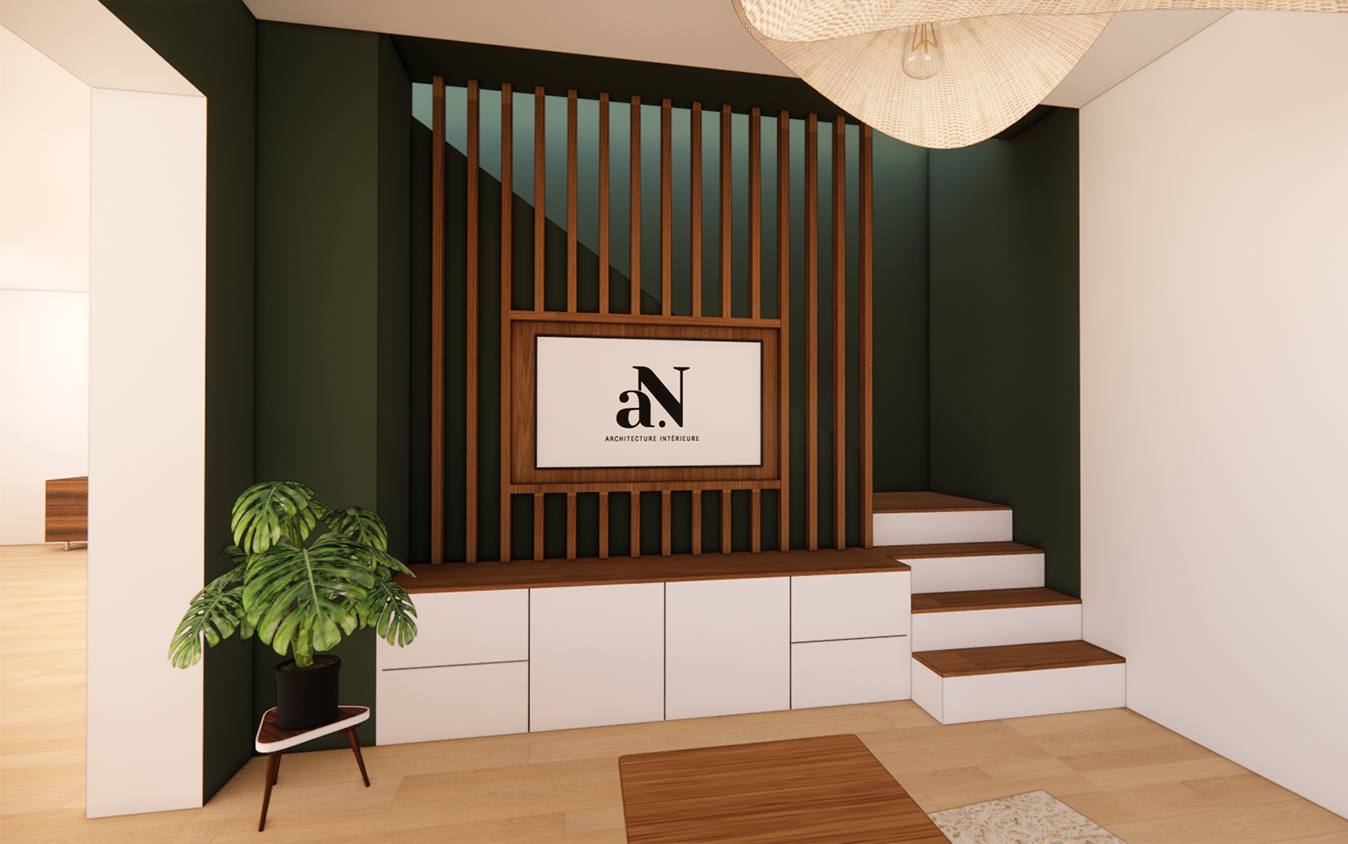 Rangement tiroir et niches décoratives meuble vasque sur mesure Fleurey sur Ouche