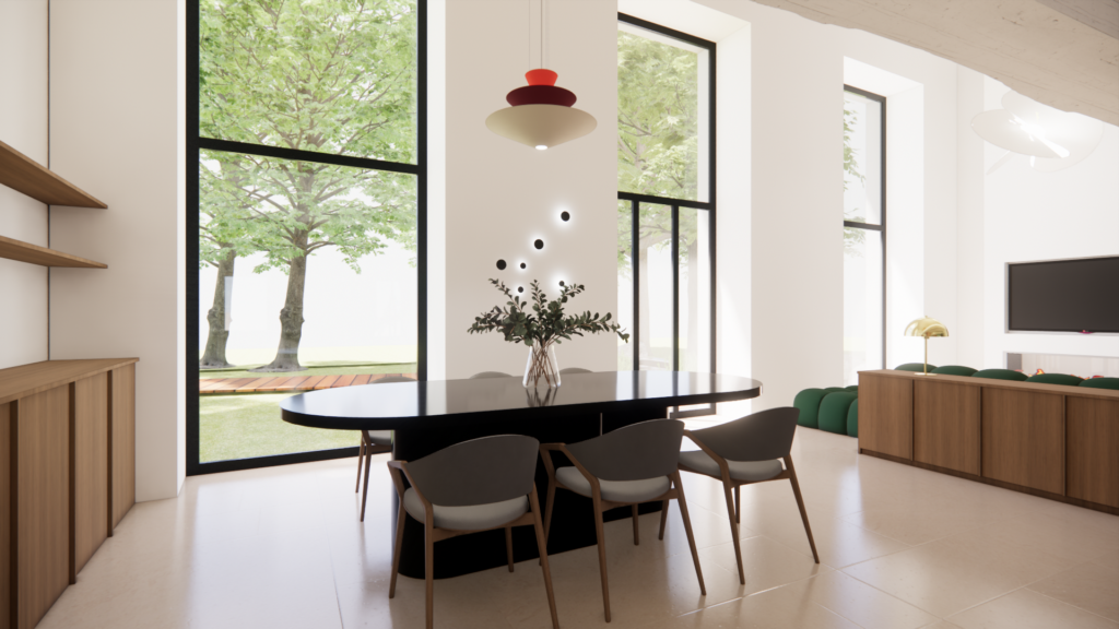 Architecture intérieure, aménagement salle à manger