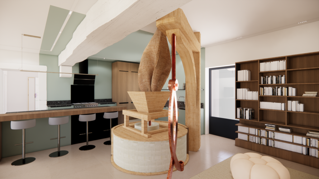 Architecture intérieure atypique rénovation moulin