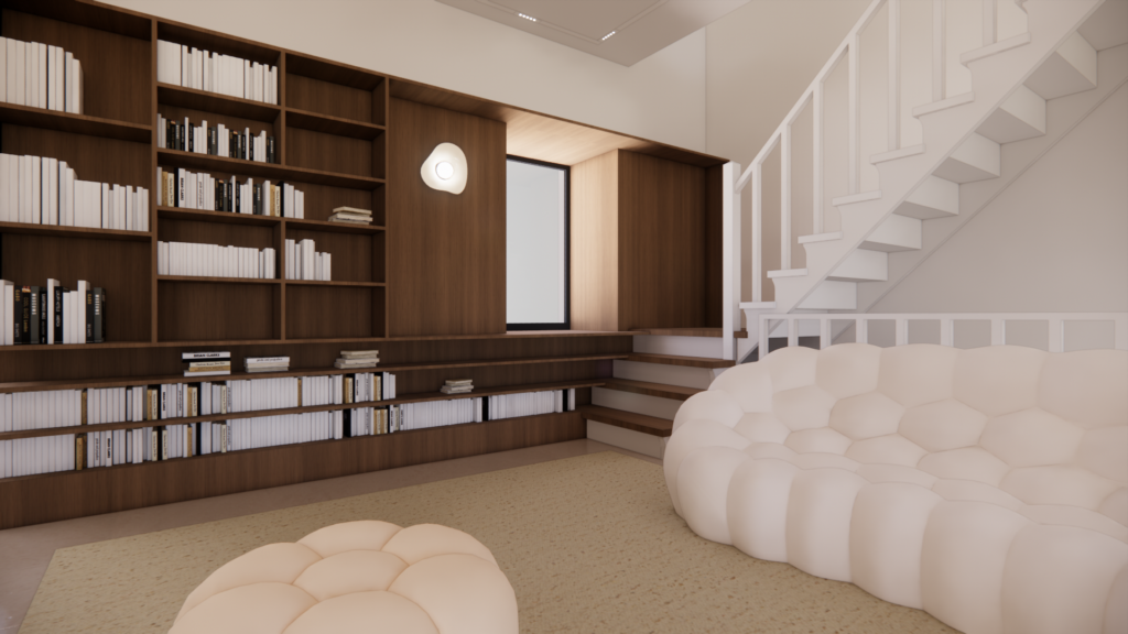 Architecture intérieure, bibliothèque sur mesure