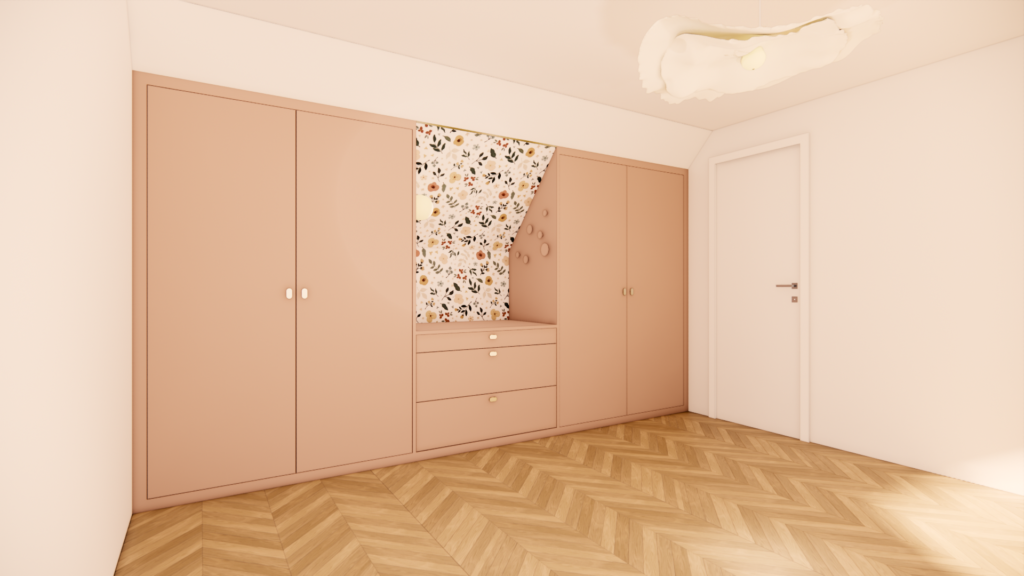 Dressing coloré nude peach chambre ado fille