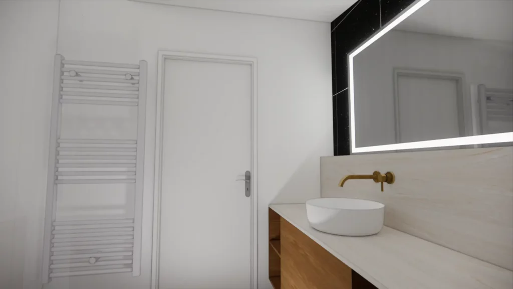Rénovation Salle de Bain robinetterie laiton intégrée coffrage