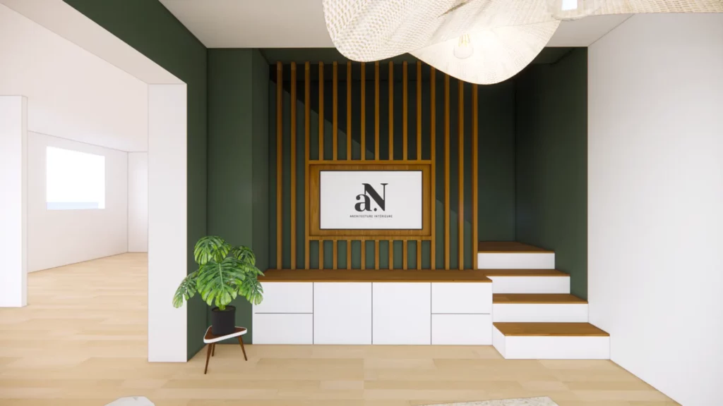 Création meuble TV claustra